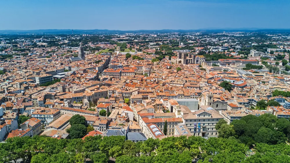 vue aérienne de la ville de Montpellier
